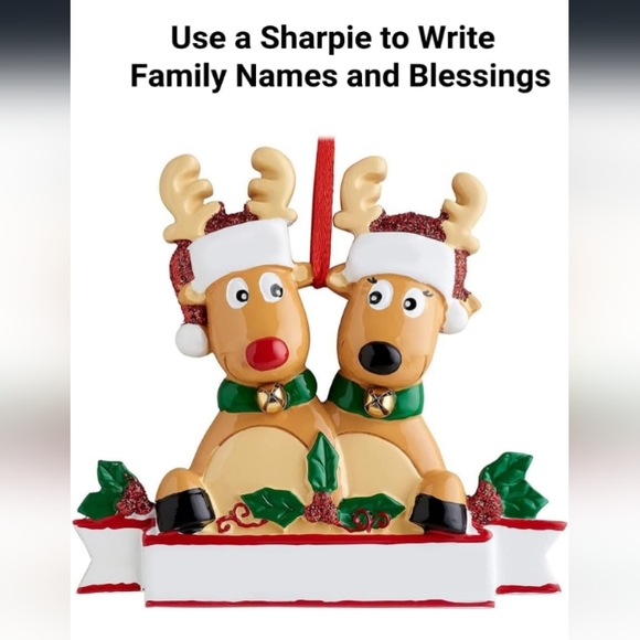 Personalized Deer Christmas Ornaments NWT - Picture 3 of 4